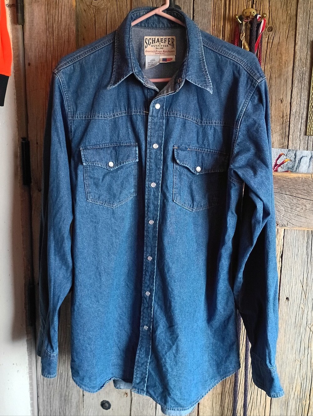 Schaefer Outfitter Men's Abilene Denim Work Shirt